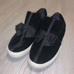 Zara velvet black slip on sneakers